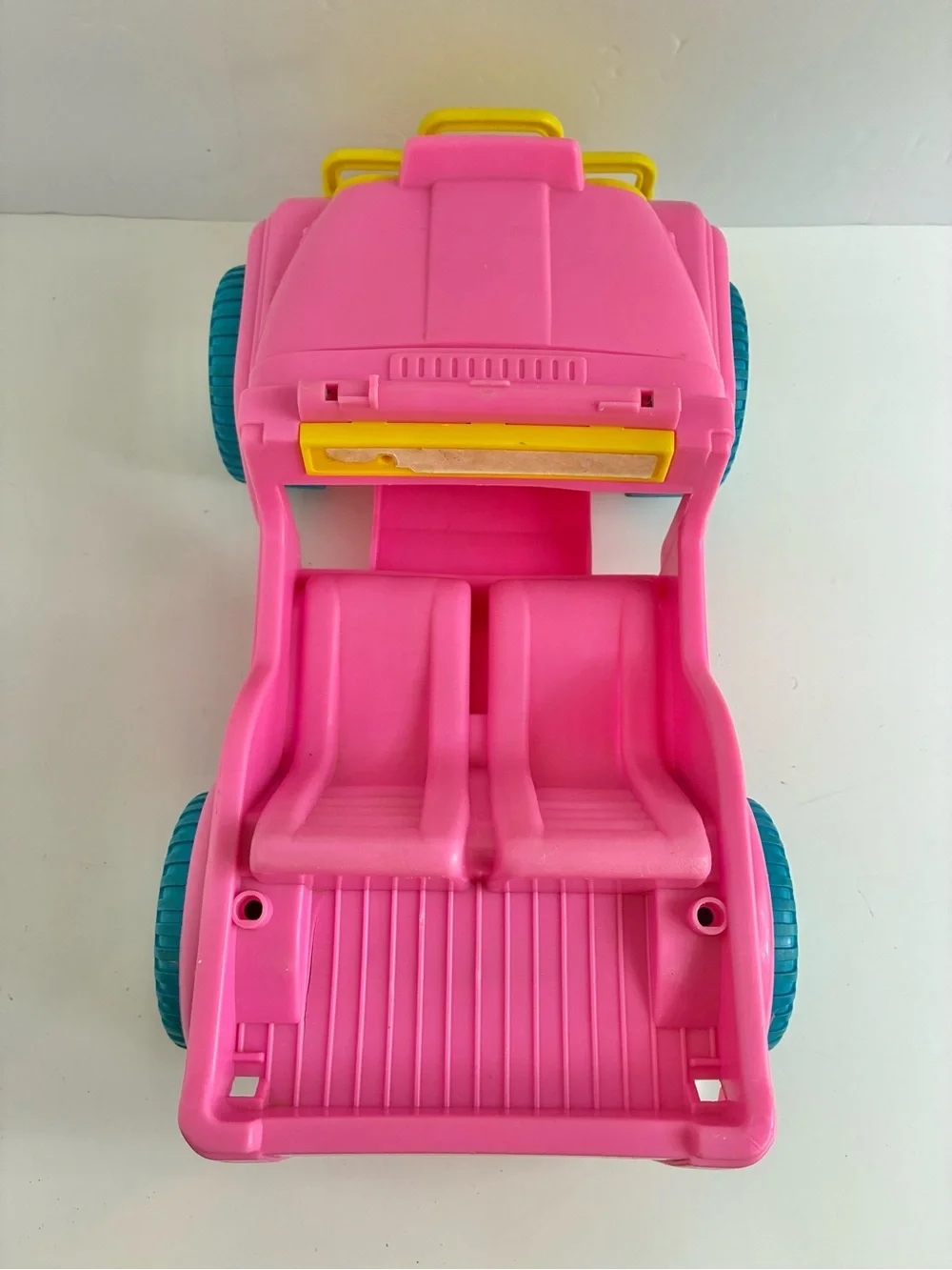 Vintage 1987 Mattel Barbie Beach Jeep Pink Blue White Yellow